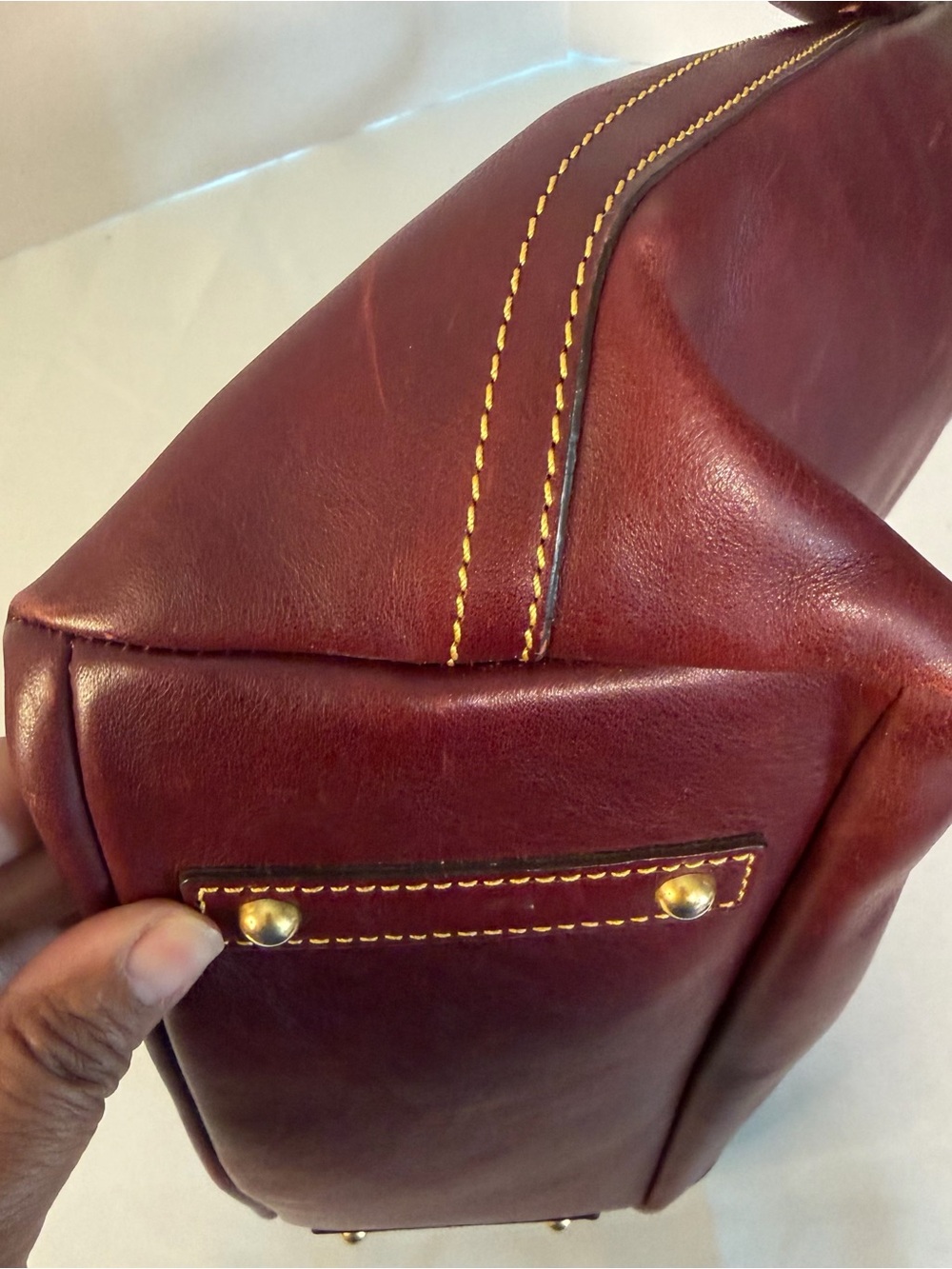 Dooney & Bourke Florentine Kingston Bordeaux Leather Hobo Shoulder Bag - Picture 14 of 15
